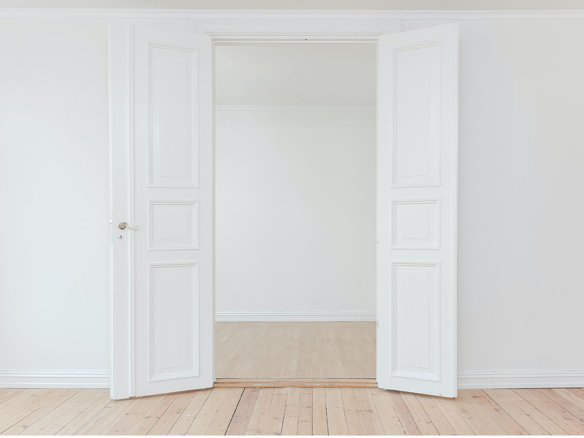 open doors inside a house
